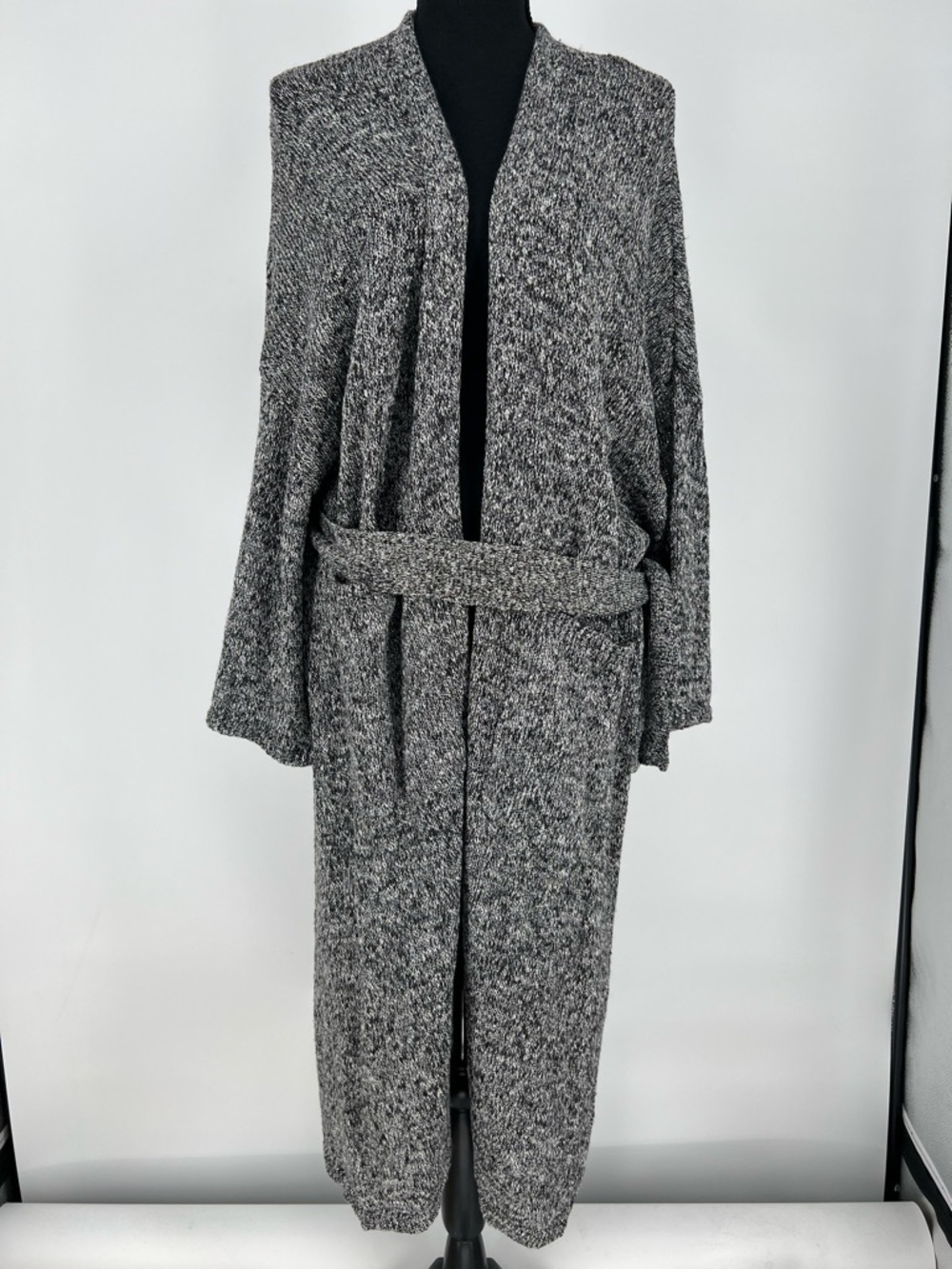 MANGO LONG OPEN FRONT BELTED‎ CARDIGAN TWO POCKETS